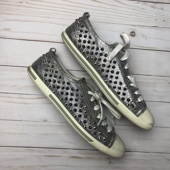 Prada glitter studded sneaker shoe - Picture 3 of 7